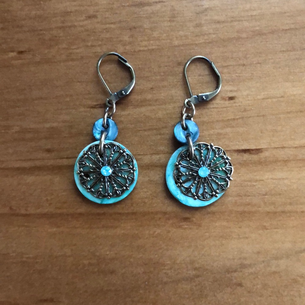 Handmade Button Earrings~ Never worn!